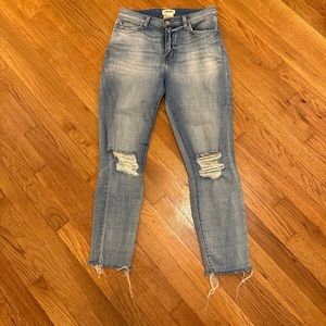 L’AGENCE light wash ripped jeans, size 27